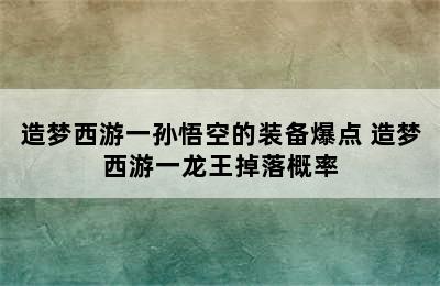 造梦西游一孙悟空的装备爆点 造梦西游一龙王掉落概率